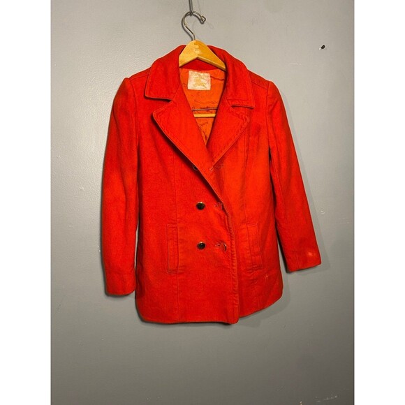 Burberrys’ Made In London‎ Wool Coat 1930s Vintage Red Rare No Size Tag - Picture 1 of 12